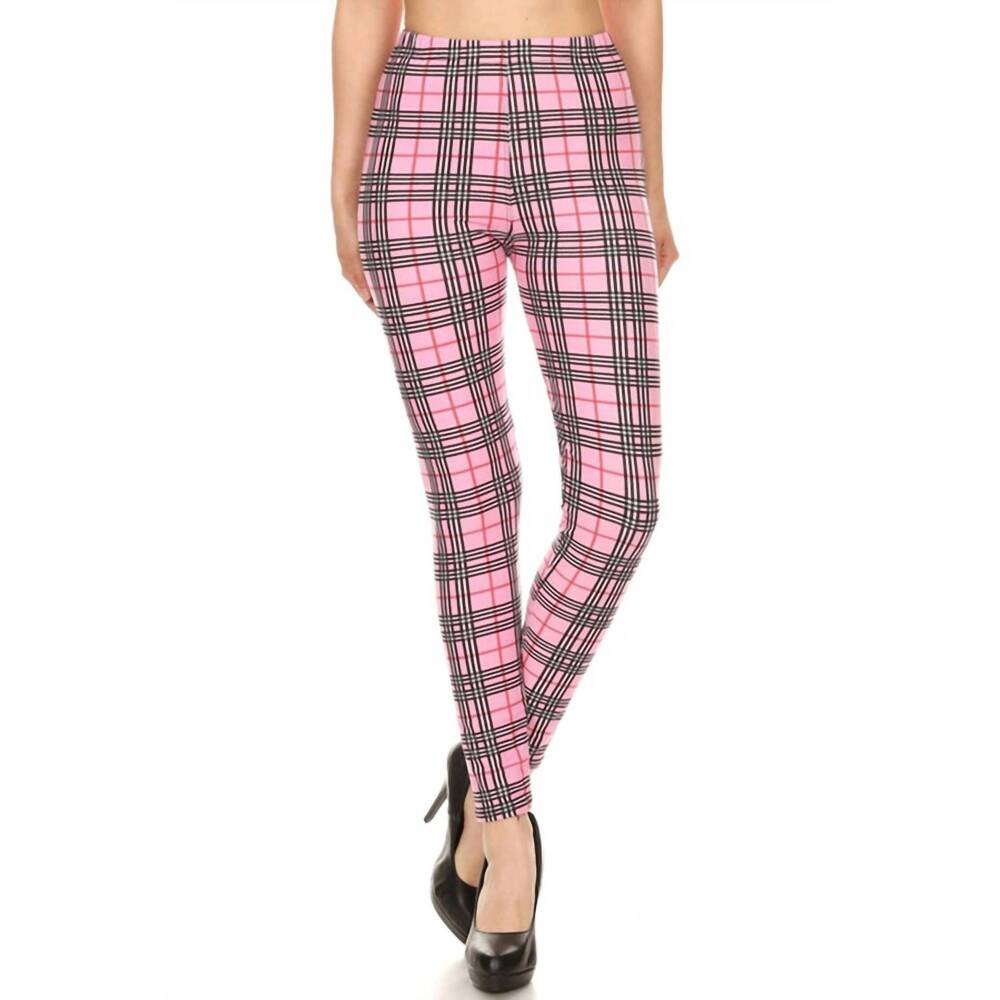 NEW LOVE IT valentine's plaid tc2 leggings in pink